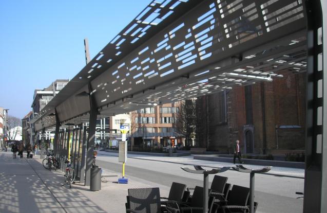 Heraanleg Turnhout Grote Markt - busluifels en pergola