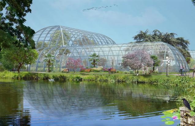 Tropische kas voor Botanische tuin Flora