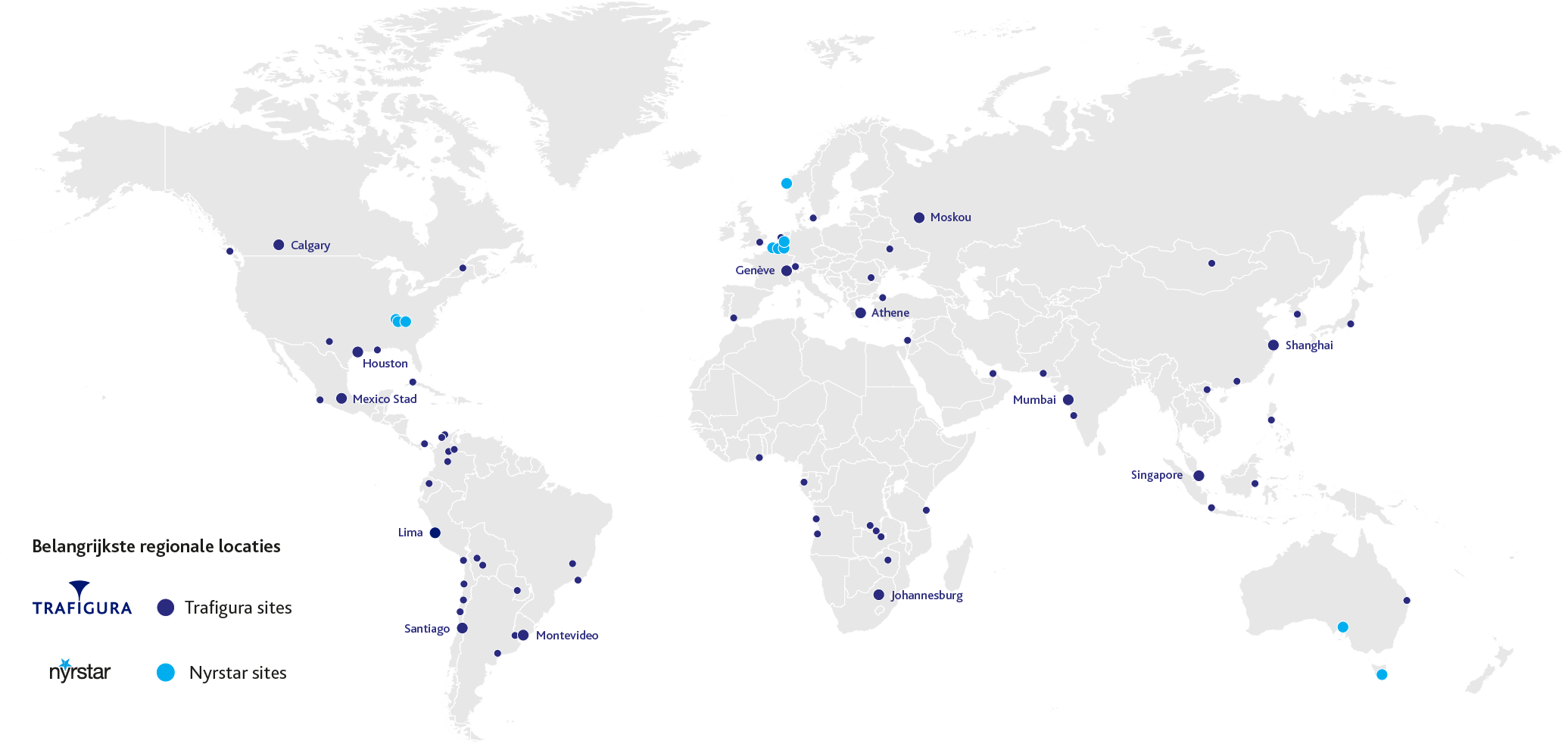 Trafigura’s en Nyrstar’s wereldwijde activiteiten